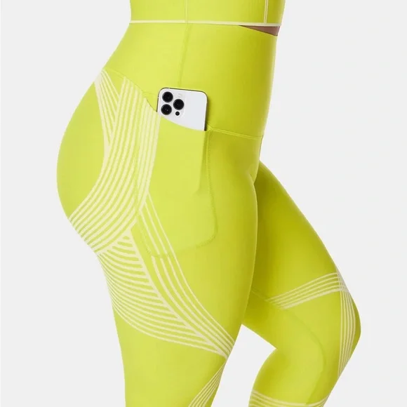 Fanka Power Sculpt, side pocket, full length leggings in Citron/Lemonade - Picture 3 of 11